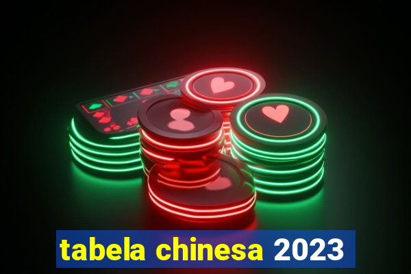 tabela chinesa 2023